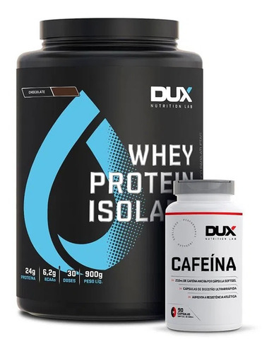 Whey Protein Isolado 900g + Cafeína 90 Cáps - Dux Nutrition