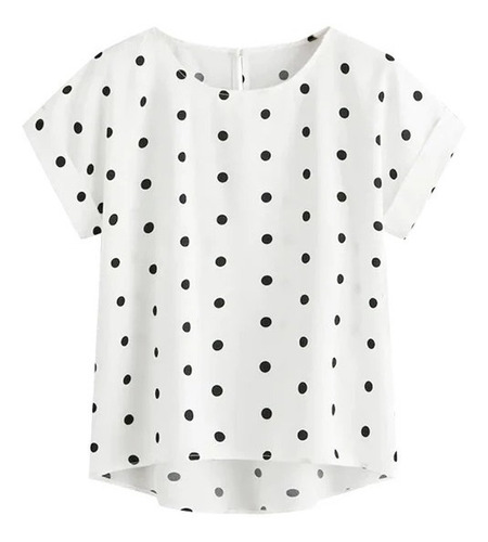 Blusa De Moda Mujer Puntos Elegante Casual Ligera 082