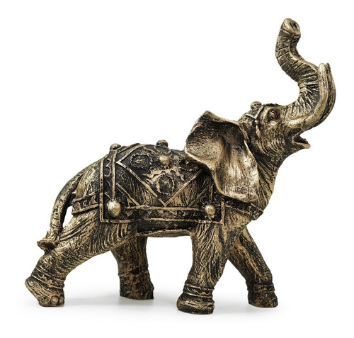 Elefante Indiano Escultura Resina Prata 23 Cm Decorativo