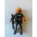 Playmobil Figura Original Juguete Police Moreno Gun