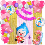 Kit Decoración De Globos Payaso Plim Plim Para Niña