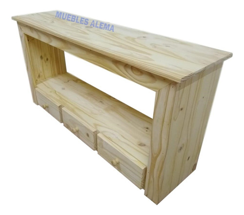 Mesa Para Tv Pino Macizo 1.20 Mt 3 Cajones