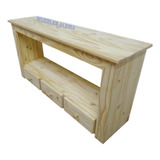 Mesa Para Tv Pino Macizo 1.20 Mt 3 Cajones