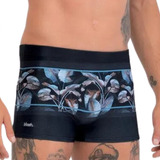 Sunga Boxer Estampa Palmeira Mash Uv50+ Moda Praia Masculino