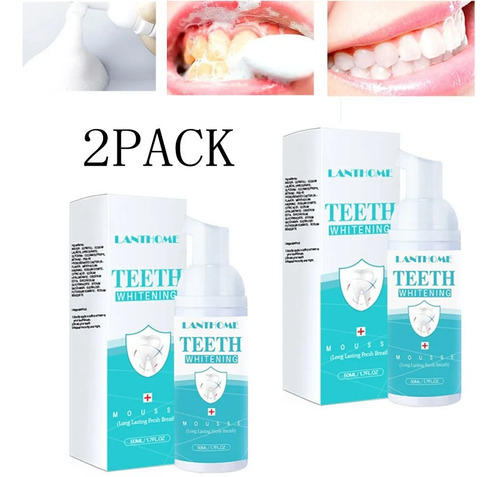 Pacote Com 2 Unidades De Mousse Branqueadora De Dentes Lanth