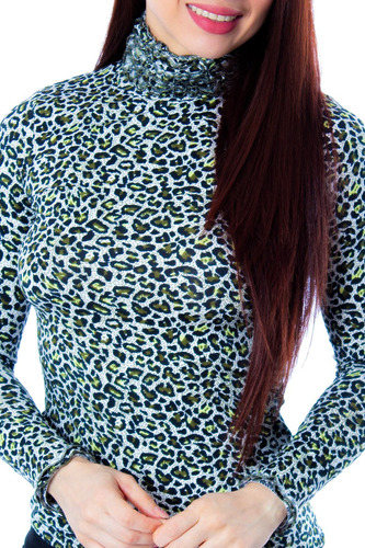 Polera Manga Larga Mujer Animal Print Moda Total