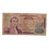 Colombia 10 Pesos De Oro 1980