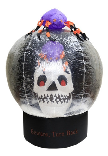 Inflable Decorativo Esfera Araña Craneo Halloween Con Luz