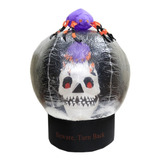 Inflable Decorativo Esfera Araña Craneo Halloween Con Luz