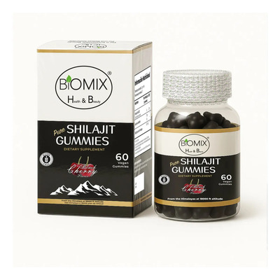 Gomitas Premium de Shilajit Puro Himalayo 500mg Shilajit Real , 60 Gomitas Veganas Pectina Tapioca Sin Azúcar Añadida, Sin Gluten ni GMO, 30 Porciones | Meses sin interés