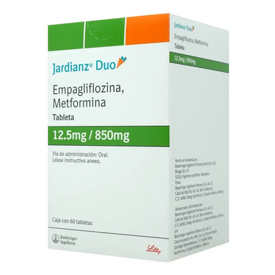 Jardianz Duo Tableta 12,5 Mg\u002F850 Mg, 60 Tabletas | Meses sin interés