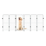 Cercado Cachorro Caes Grande Portao + 5 Modulos 236x98cm Cor Branco