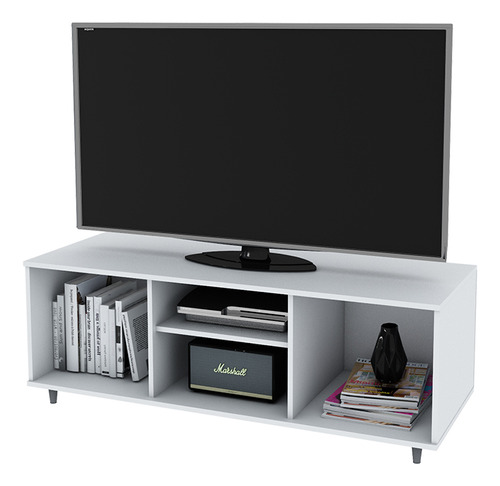 Mesa Rack Tv Led Centro Estant Mt4000 Mueble Modular Blanco