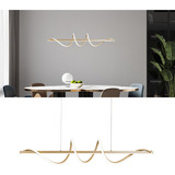 Lustre Pendente Moderno Led Dourado Bancada Espiral 3 Em 1 