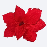 Galho Haste Flor Natalina Poinsettia 25cm Enfeite De Natal