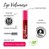 Batom Lip Volumoso Secret Red Hidratação Intensa Dermachem