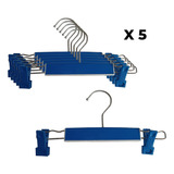 Pack 5 Colgadores Con Pinza Ajustable Plástico Pantalón Vnz