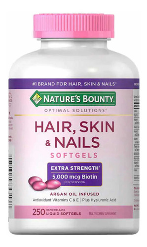 Hair Skin & Nails Biotina 5000mcg Nature´s Bounty X250 Capsu