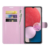 Capa Protetora Danet Proteção Premium Flip Wallet Rosa Para Samsung Galaxy Galaxy A13 4g 6.6 De 1 Unidade