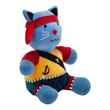 Boneco Pelúcia Gato Azul Capitão Mimo Meus Piratas Zip Toys