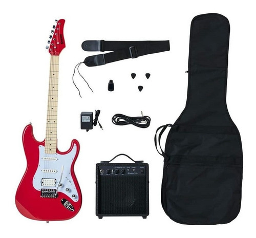 Kramer Focus Player Pack Red Guitarra Eléctrica Amplificador Color Rojo Material Del Diapasón Maple Orientación De La Mano Diestro