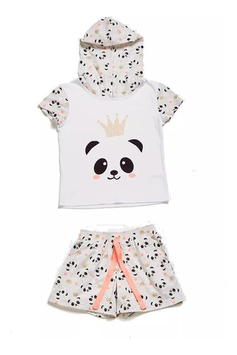 Pijama Niña Short Algodón Panda Kayser