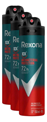 Kit 3 Desodorante Rexona Men Protection 72h 150ml