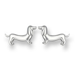 Aretes De Perro Salchicha En Plata.925. Joyería Fina.