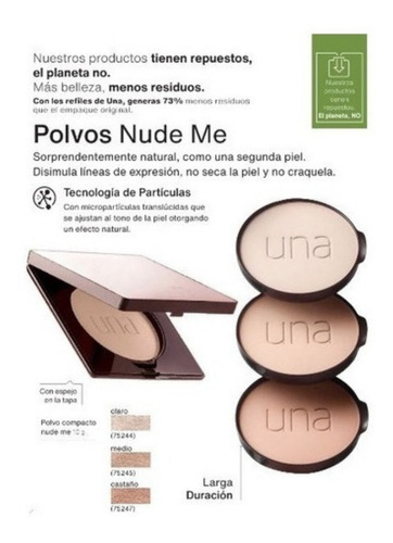 Natura Una Polvo Compacto Nude Me Repuesto 30% Off - Prt Bie