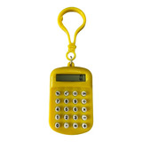 Mini Calculadora Com Mosquetão Cor Amarelo