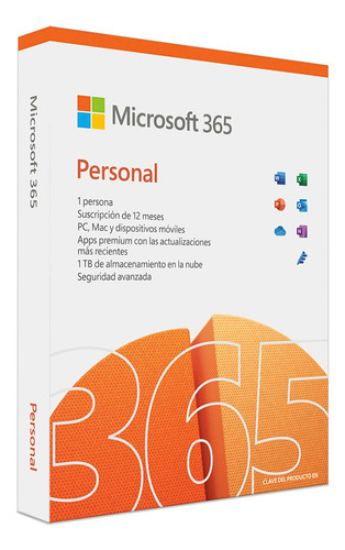 Microsoft Office 365 Personal 1 Año 1 Usuario 