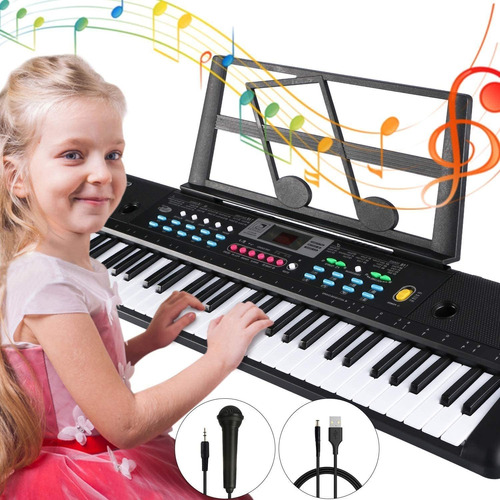 Piano Electrónico Tencoz , Para Niños, De 61 Teclas, Usb