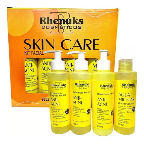 Kit Skin Care Tratamento Anti Acne - 4 Prod. Rhenuks