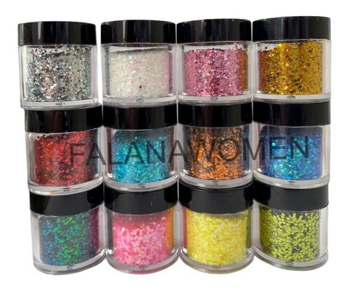 Glitter Brillantina Para Decoraciones En Uñas 12 Unidades