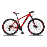 Mountain Bike Ksw Xlt 100 Aro 29 21  27v Freios De Disco Hidráulico Câmbios Shimano Altus Y Shimano Alivio Cor Vermelho/preto