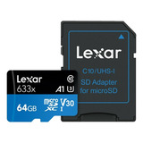 Tarjeta Memoria Micro Sd Lexar 64gb 4k Ush-1(u3)