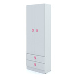 Ropero 60 Cm 2 Puertas Armado Niño Niña Perchero Melamina 