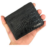 Cartera Cocodrilo Genuino Negra