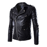 Cazadora Biker Slim De Piel Para Hombre