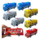 Kit 08 Mini Ônibus Fricção Brinquedo Infantil Lindo Presente