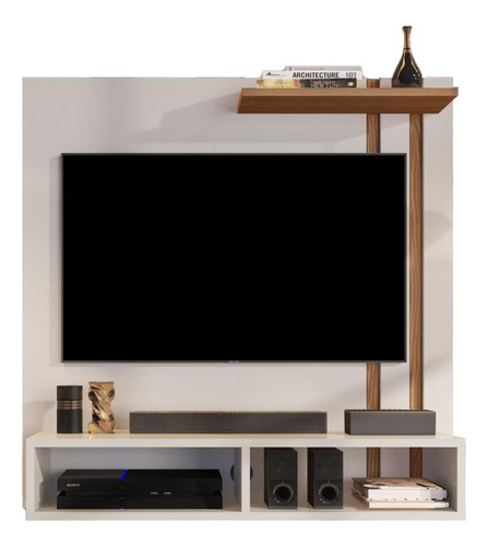 Painel Tullyn Para Tv De 32 Polegadas - 6 Cores - Preto Fosc Cor Off White/nature