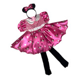 Disfraz Minnie Mouse Vestido Mimi Rosa Bebé/niña Con Orejas