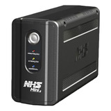 Nobreak Nhs Mini 4 600va 300w Interactive B 6t E120/220 S120 Cor Preto