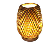 Lámpara De Mesa Japonesa Regulable Con Pantalla De Bambú