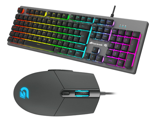 Kit Gamer Teclado Em Aluminio Rgb E Mouse Preto Rgb 6400dpi