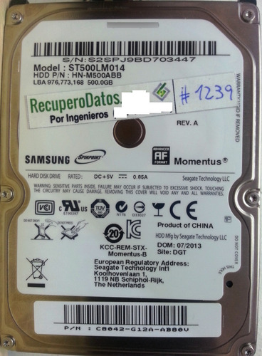 Disco Externo Samsung St500lm014 500gb - 2341 Recuperodatos