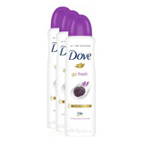 Kit 3 Desodorante Dove Feminino Amora C/lótus 72h 150ml