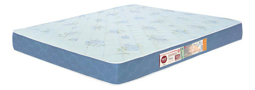 Colchão Casal Sleep Max Espuma D45 128x188x25cm Branco/azul Cor Branco