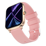 Smartwatch Multi L2 Touch Bluetooth Rose - Wr203 Caixa Branco Pulseira Rosa Bisel Dourado