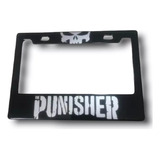 Marco Porta Placa Para Moto Punisher Negro/blanco